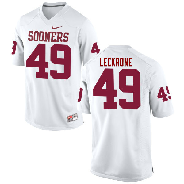 Men Oklahoma Sooners #49 Matthew Leckrone College Football Jerseys Game-White